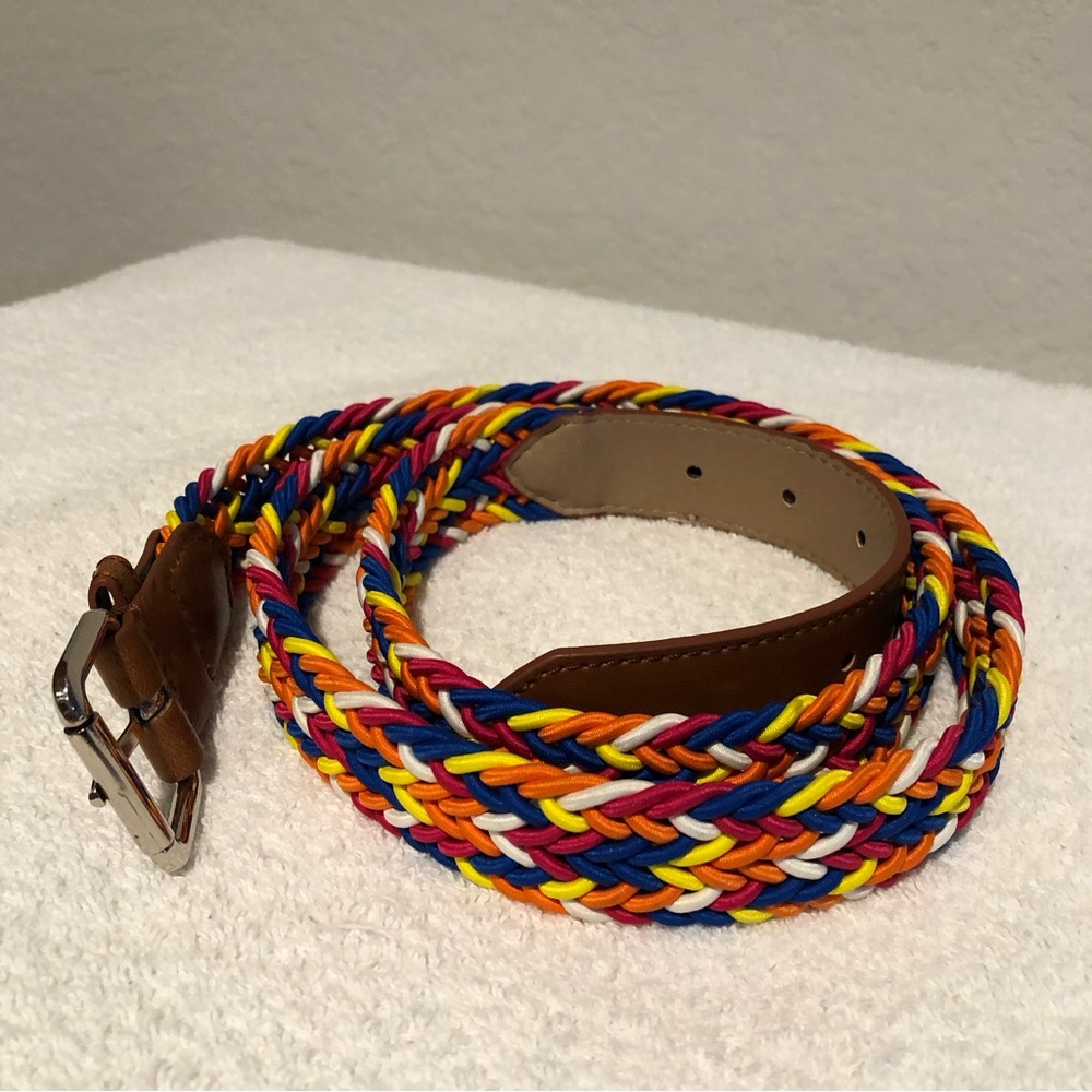 Women’s 2X-3X Belt Braided Colorful Elastic Cords Stretch Buckle